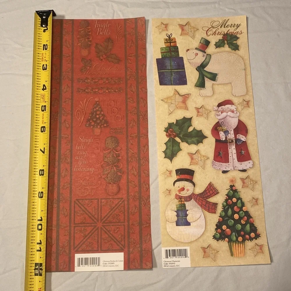 K&Company Assorted Christmas Scrapbooking Stickers Set of 5 Sheets NWOT